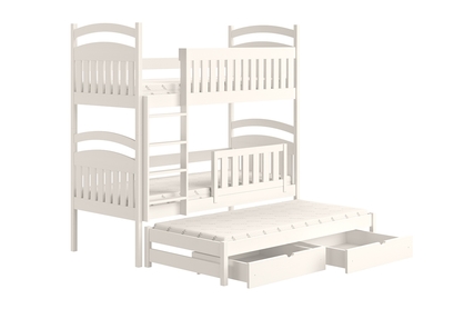 postel dětské patrová  výsuvná 3 os. Amely - Barva Bílý, rozměr 80x180
