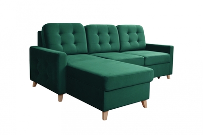 Canapea de colț cu funcție de dormit Vanisa Mini Stânga - Verde Fuego PH 8260/Fag