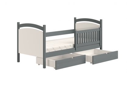 Detská posteľ s tabuľou Amely - Farba grafit, rozmer 90x180