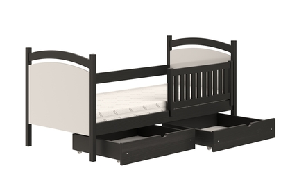  postel dětské s tabulí na suché mazání Amely - Barva Černý, rozměr 80x160
