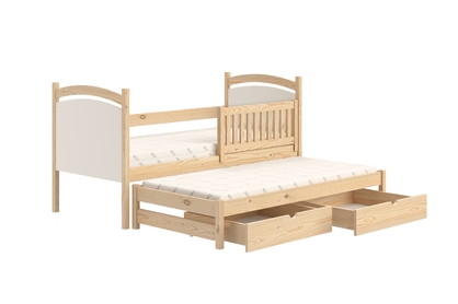 Amely egyszintes kihúzható ágy, szárazon törölhető rajztáblával - fenyőfa, Méret 80x180