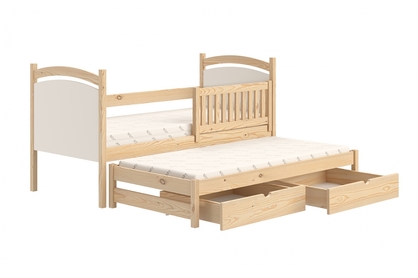 Amely egyszintes kihúzható ágy, szárazon törölhető rajztáblával - fenyőfa, Méret 80x200