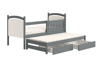 Amely egyszintes kihúzható ágy, szárazon törölhető rajztáblával - grafitszürke, Méret 80x200 