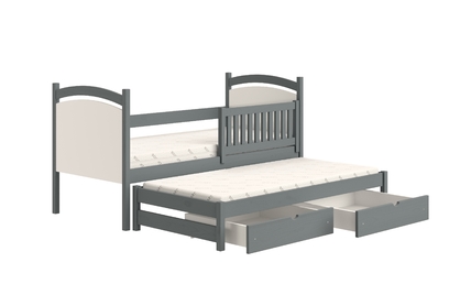 Amely egyszintes kihúzható ágy, szárazon törölhető rajztáblával - grafitszürke, Méret 90x200