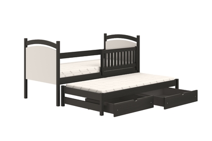 Amely egyszintes kihúzható ágy, szárazon törölhető rajztáblával - fekete, Méret 80x180