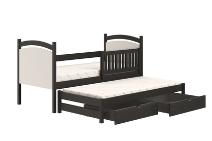 Amely egyszintes kihúzható ágy, szárazon törölhető rajztáblával - fekete, Méret 80x190