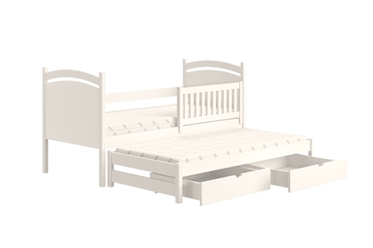 Pat copii extensibil cu tablă de scris Amely 90x200 - culoare alb 90x200