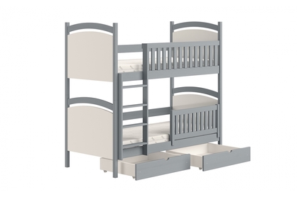 Amely emeletes ágy, szárazon törölhető rajztáblával - szürke, Méret 80x160