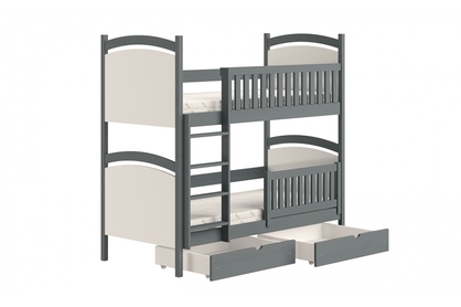 Amely emeletes ágy, szárazon törölhető rajztáblával - grafitszürke, Méret 80x200