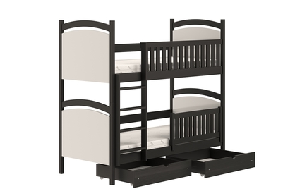 Amely emeletes ágy, szárazon törölhető rajztáblával - fekete, Méret 80x160 