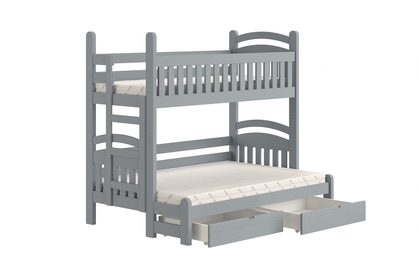 postel patrová  Amely Maxi levá - šedý, 90x200/120x200