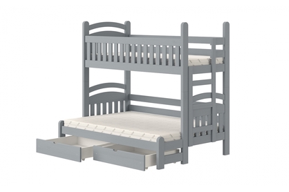 postel patrová  Amely Maxi pravá - šedý, 80x200/140x200