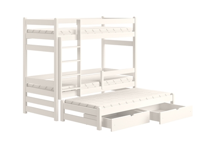 Detská posteľ poschodová s výsuvným lôžkom Alis PPV 018 - Biely, 90x200