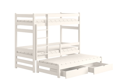 Poschodová posteľ Alis PPV 018 s prístelkou - 90x200 cm - biela