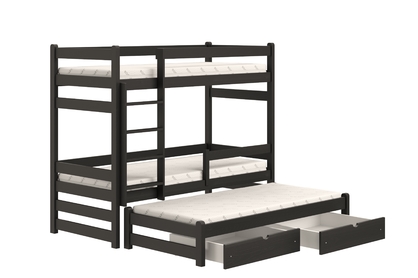 Detská Detská poschodová posteľ s výsuvným lôžkom Alis PPV 018 - Čierny, 90x200