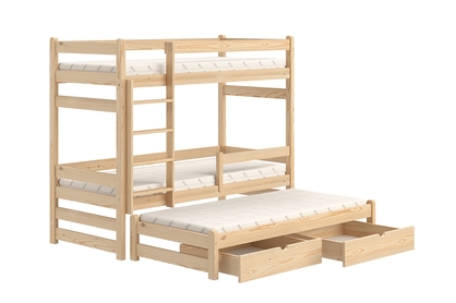 Detská posteľ poschodová s výsuvným lôžkom Alis PPV 018 - Borovica, 90x200
