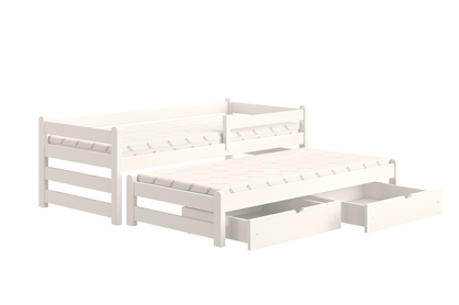 Detská posteľ prízemná s výsuvným lôžkom Alis DPV 001 - Biely, 90x200