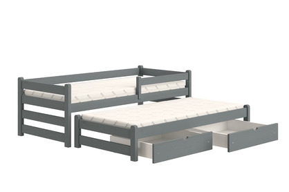Detská posteľ Alis DPV 001 s prístelkou - 90x200 cm - grafitová