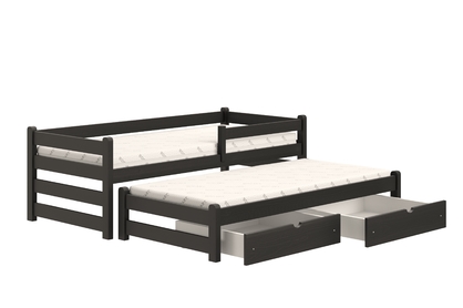 Detská posteľ Alis DPV 001 s prístelkou - 90x200 cm - čierna