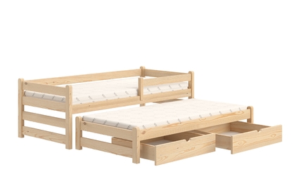 Detská posteľ Alis DPV 001 s prístelkou - 90x190 cm - borovica