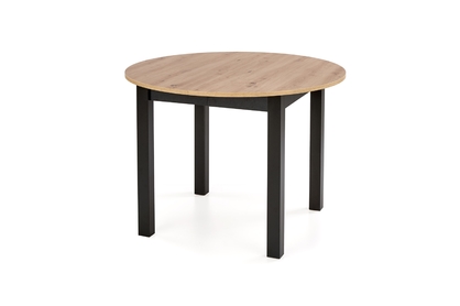 Kulatý rozkládací stůl Neryt 102-142 cm - dub artisan / černá