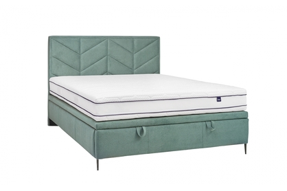 postel pro ložnice s čalouněným stelazem a úložným prostorem Lindi - 140x200, Nohy černé 