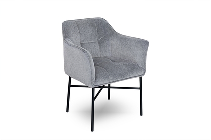 Čalouněná židle Rozalio s područkami - Sigma 09 tmavě šedá / černé nožky