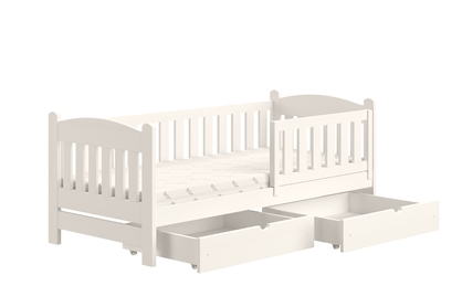 Detská posteľ drevená Alvins DP 002 - Biely, 80x180