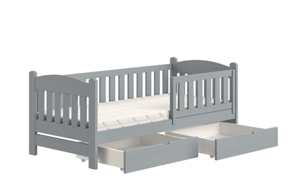 Detská posteľ Alvins DP 002 so zásuvkami - 90x200 cm - šedá