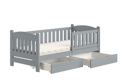 Detská posteľ drevená Alvins DP 002 - šedý, 90x190