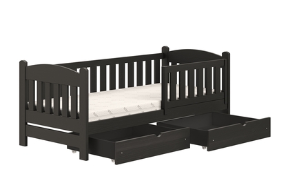 Dřevěná dětská postel Alvins DP 002 80x180 - černá