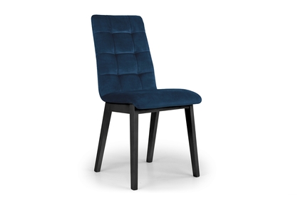 Stolička drevená Platinum 4 z tapicerowanym siedziskiem - námornícka modrá Salvador 05 / čierne nožičky