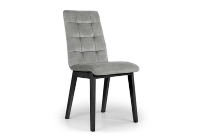 Stolička drevená Platinum 4 z tapicerowanym siedziskiem - šedý Salvador 17 / čierne nožičky