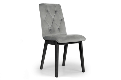 Stolička drevená Platinum 5 z tapicerowanym siedziskiem - šedý Salvador 17 / čierne nožičky