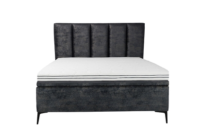 postel pro ložnice s čalouněným stelazem a úložným prostorem Klabi - 140x200, Nohy černé 
