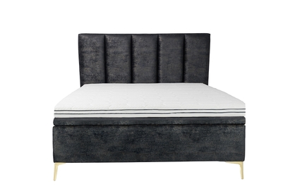 postel pro ložnice s čalouněným stelazem a úložným prostorem Klabi - 140x200, Nohy zlaté 