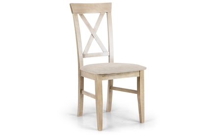 dřevěna židle s čalouněným sedákem i oparciem krzyzyk Retro - Krém Inari 22 / buk