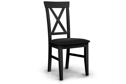 dřevěna židle s čalouněným sedákem i oparciem krzyzyk Retro - Černý Salvador 19 / Černý