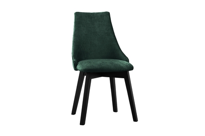 Stolička čalúnená na drewnianych nogach Empoli - tmavá zelená Monolith 37 / čierne nožičky