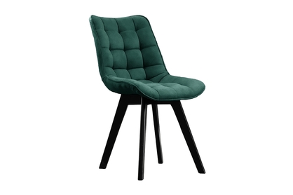 Prato kárpitozott szék, fa lábakkal - üvegzöld Vena 4 / fekete lábak