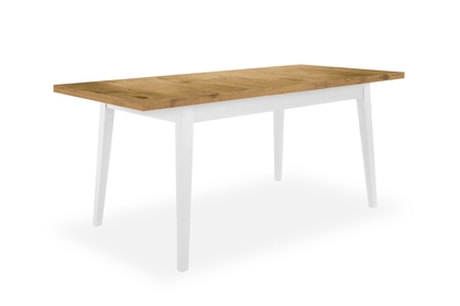 stůl pliere 120-160 Paris cu picioare din lemn - Dub lancelot / Alb Picioare