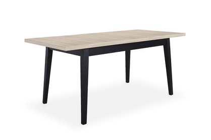 stôl rozkladany 120-160 Paris na drewnianych nogach - Dub sonoma / čierne nožičky