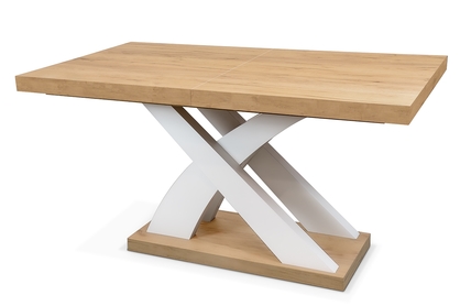 stôl rozkladany 160-240 Sydney z podstawa w ksztalcie X - Dub craft / biale Nohy