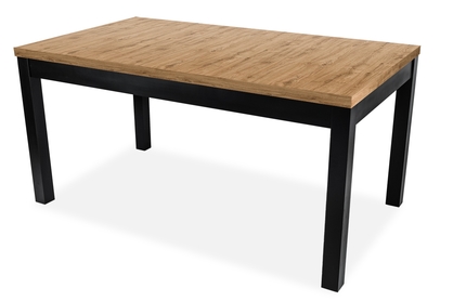 stôl rozkladany do jedálne 120-160 Werona na drewnianych nogach - Dub pradawny / čierne nožičky