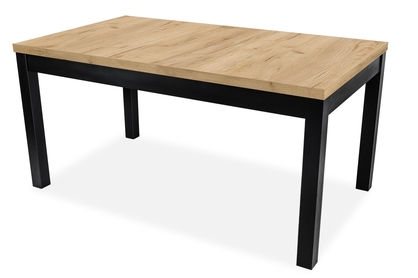 Stůl rozkladany pro jídelny 140-180 Werona na drewnianych nogach - Dub craft / černé Nohy
