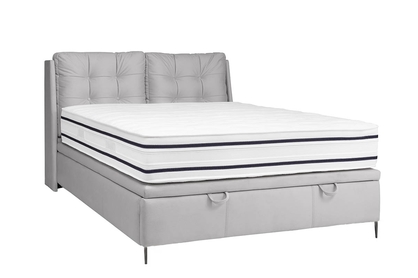 postel pro ložnice s čalouněným stelazem a úložným prostorem Branti - 140x200, Nohy černé 