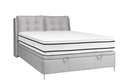 postel pro ložnice s čalouněným stelazem a úložným prostorem Branti - 140x200, Nohy zlaté