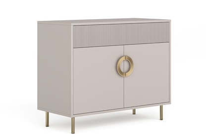 Komoda Nubo 100 cm dvojdverová so zásuvkou - kašmír / zlatá