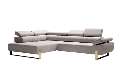 Set canapea de colț cu scaun extensibil electric Verica L Left - element gri 4 / Picioare aurii