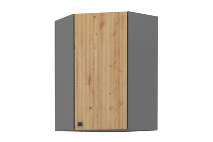 Skříňka kuchyňská rohová vysoká Lesis 58x58 GN-90 - Dub artisan lamel / Antracytová